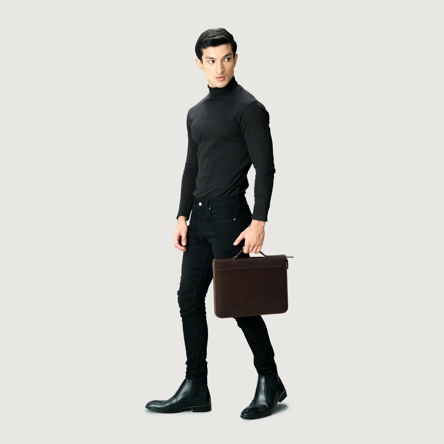 The Eclectic Vintage Brown Leather Folio Organizer - Image 8