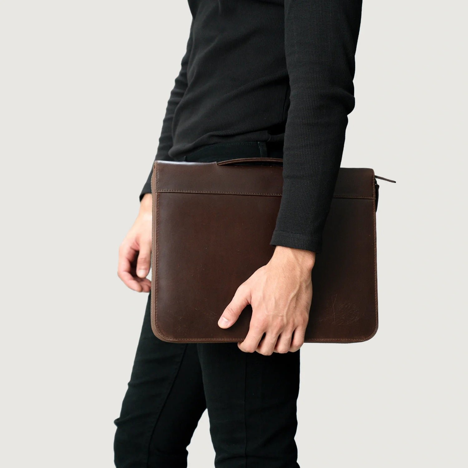 The Eclectic Vintage Brown Leather Folio Organizer - Image 6