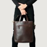 The Poet Vintage Brown Leather Tote Bag - Image 8