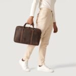The Preston Vintage Distressed Brown Leather Briefcase - Image 2