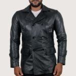 The Prestige Men's Black Leather Long Coat