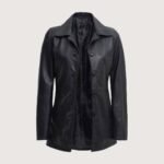 Black Leather Car Coat Womens