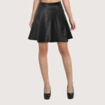 Graceful Flow Leather Skirt