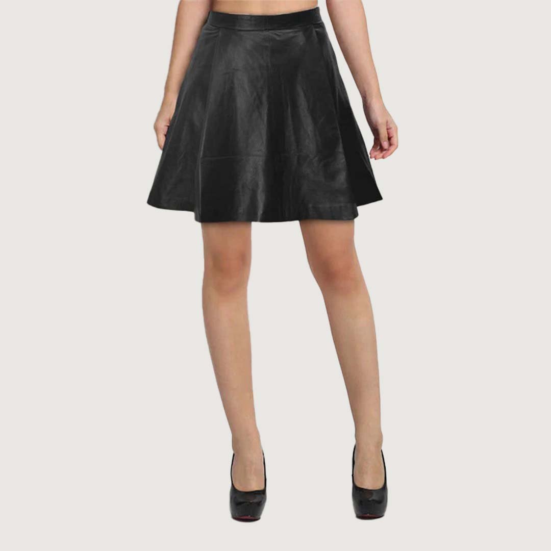 Untitled-1_9c6538f6-8bcc-4111-9860-6f0722163680 Graceful Flow Leather Skirt