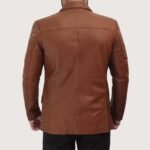 Men's Professional Two Button Leather Blazer - Image 2