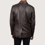Men's Daron Brown Leather Blazer - Image 2