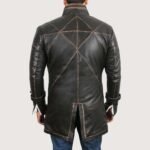 Men's Genuine Cow Rub Off Leather Coat (Trench Coat) - Image 2