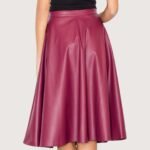 Urban Grace Knee-Length Leather Skirt - Image 2