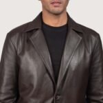 Men's Daron Brown Leather Blazer - Image 3