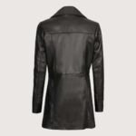 Kandis Womens Black Leather Car Coat - Image 2