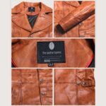 Men's Brown Lambskin Leather Coat (Blazer Coat) - Image 3