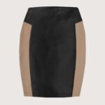 Contoured Figurine Leather Skirt - Image 4