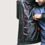 Men's Genuine Cow Rub Off Leather Coat (Trench Coat) - Image 6