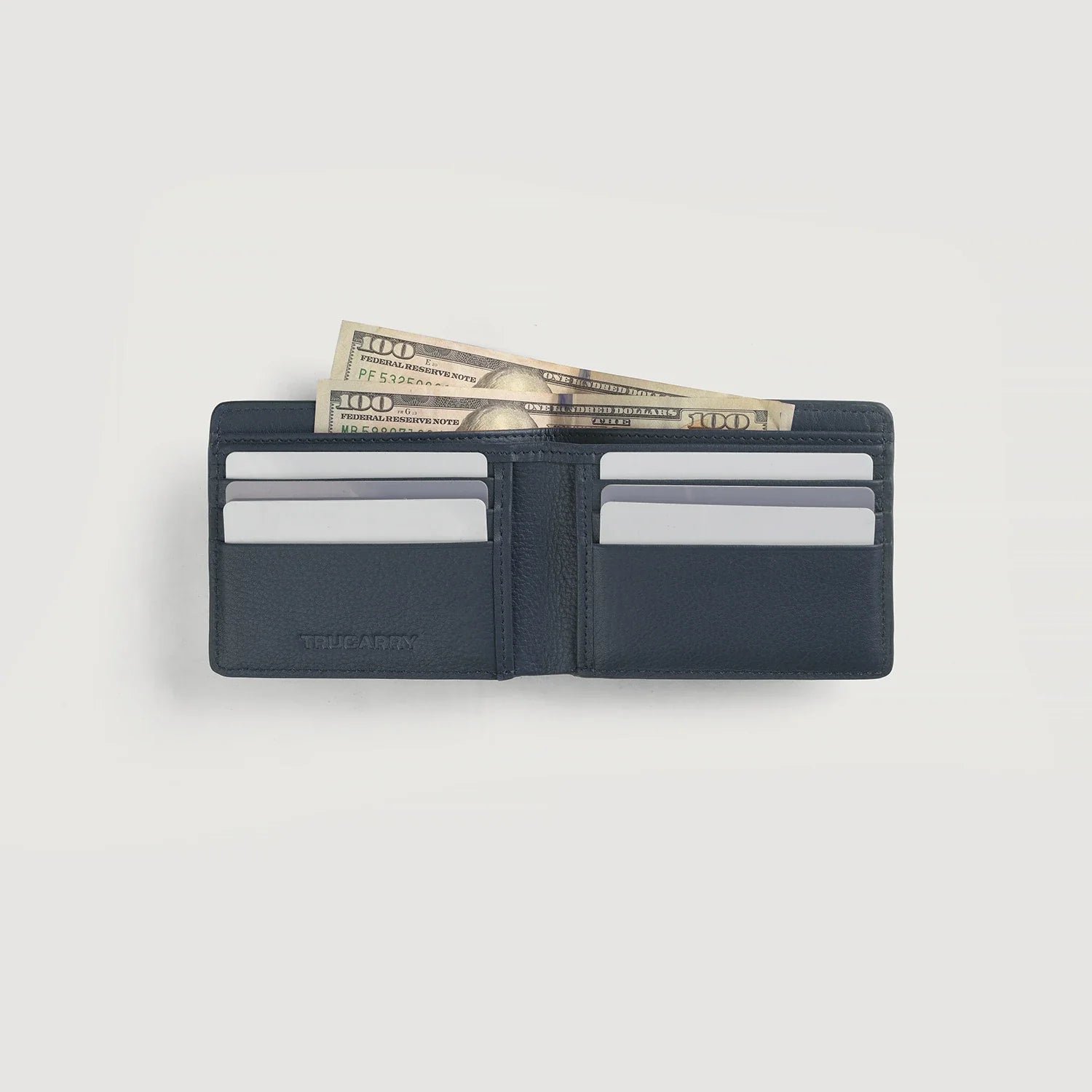 Voren Blue Leather Bi-fold Wallet - Image 5