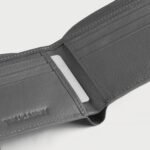 Voren Grey Leather Bi-fold Wallet - Image 4