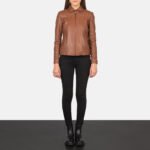 Colette Brown Leather Jacket - Image 3