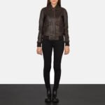 Westa A-2 Brown Leather Bomber Jacket - Image 3