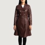 Missoni Maroon Leather Trench Coat