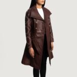 Missoni Maroon Leather Trench Coat - Image 3