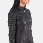 Adalyn Quilted Black Leather Biker Jacket - Image 6