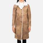 Alina Shearling Brown Leather Coat - Image 5