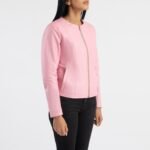 Elixir Pink Collarless Leather Jacket - Image 2