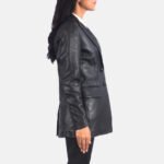 Marilyn Black Leather Blazer - Image 2