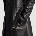 Moonlight Black Leather Trench Coat - Image 6