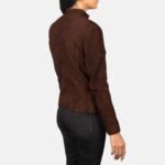 Rumella Mocha Suede Biker Jacket - Image 5