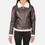 Sherilyn B-3 Maroon Leather Bomber Jacket - Image 4