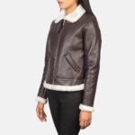 Sherilyn B-3 Maroon Leather Bomber Jacket - Image 2