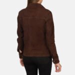 Suzy Mocha Suede Trucker Jacket - Image 5