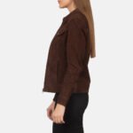 Suzy Mocha Suede Trucker Jacket - Image 3