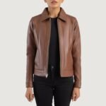 Vixen Brown Classic Collar Leather Jacket