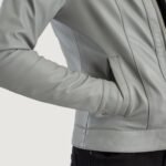 Vixen Grey Classic Collar Leather Jacket - Image 6