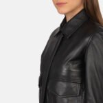 Westa A-2 Black Leather Bomber Jacket - Image 6