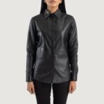 Zenith Black Leather Shirt Jacket - Image 4