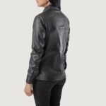 Zenith Black Leather Shirt Jacket - Image 5