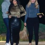 KIM KARDASHIAN LEATHER SKIRT