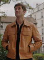 Lucas Bravo Emily In Paris Leather Jacket - Image 2