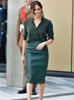 MEGHAN MARKLE LEATHER SKIRT