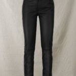 BLACK STRETCH LEATHER JEANS
