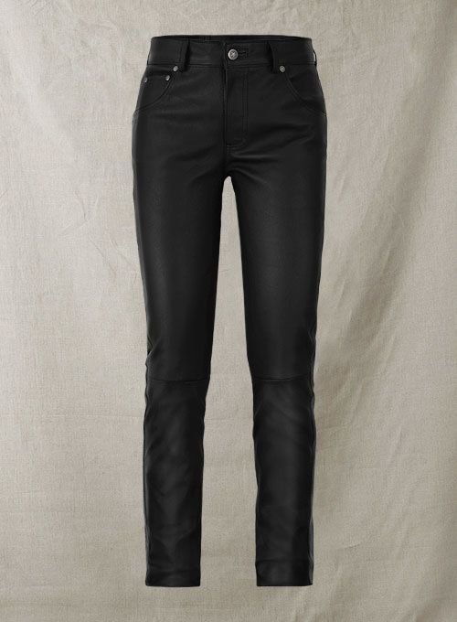 menblackstretchleatherjeans_a3a66517-3a3d-477d-9ff6-7142f0355d58 BLACK STRETCH LEATHER JEANS - Image 1