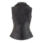 LADIES LEATHER ZIPPER FRONT VEST - Image 2