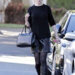 NICOLE KIDMAN LEATHER SKIRT