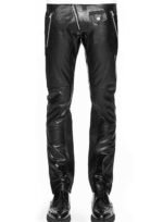 NORMANDIE LEATHER BIKER JEANS