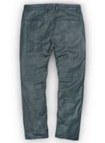 SOFT SHERPA GRAY WASHED & WAX LEATHER TROUSERS - Image 2