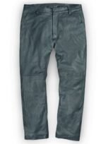 SOFT SHERPA GRAY WASHED & WAX LEATHER TROUSERS