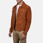 Stallon Brown Suede Trucker Jacket - Image 6
