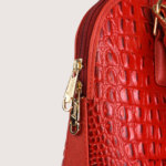 Red Noir Croc Leather Handbag - Image 4